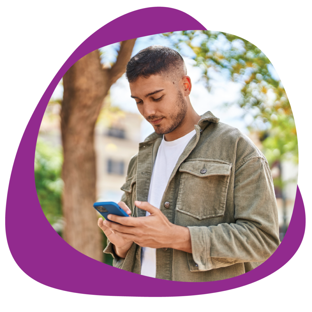 Man using his phone